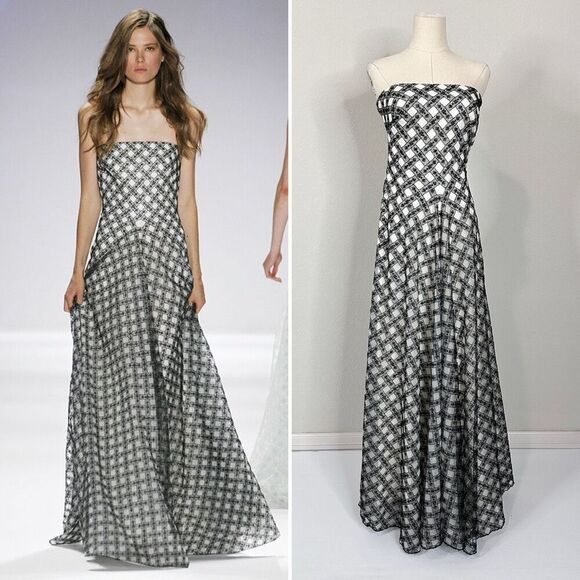 Tadashi Shoji Dresses & Skirts - Tadashi Shoji Lattice Embroidered Strapless Gown Sz 4 Gala Formal Wedding $588
